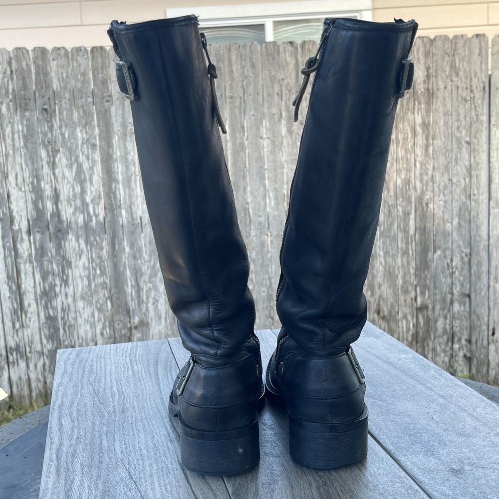 Timberland Boots Women 7.5M Black Leather Waterproof Knee High Riding SOLD OUT - Picture 6 of 16